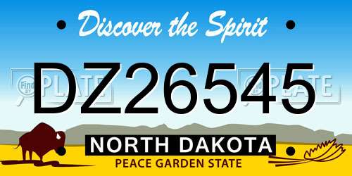 DZ26545 North Dakota License Plate
