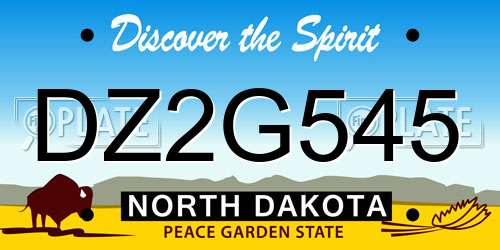 DZ2G545 North Dakota License Plate