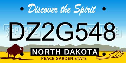DZ2G548 North Dakota License Plate