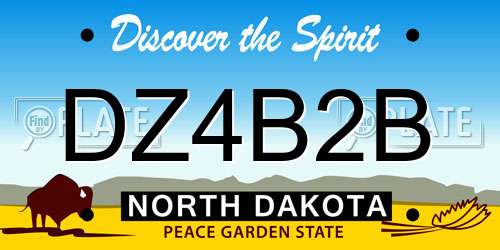 DZ4B2B North Dakota License Plate