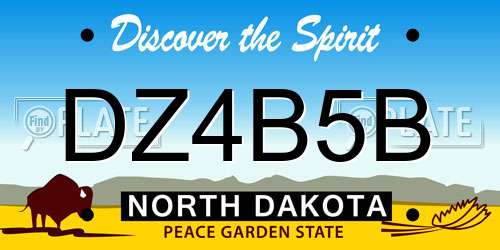 DZ4B5B North Dakota License Plate