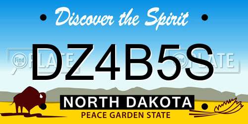 DZ4B5S North Dakota License Plate