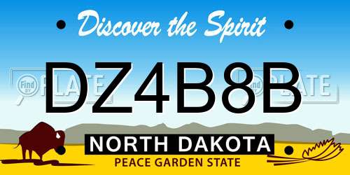 DZ4B8B North Dakota License Plate
