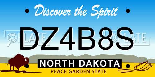 DZ4B8S North Dakota License Plate