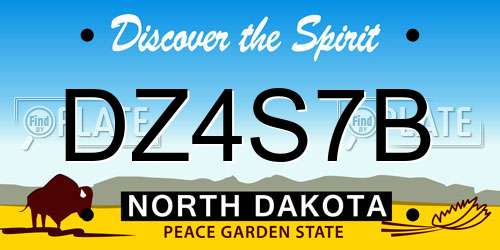 DZ4S7B North Dakota License Plate