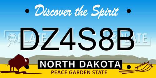 DZ4S8B North Dakota License Plate