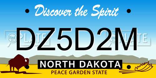 DZ5D2M North Dakota License Plate