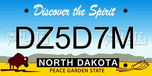 DZ5D7M North Dakota License Plate