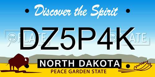 DZ5P4K North Dakota License Plate