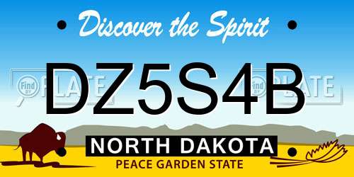 DZ5S4B North Dakota License Plate