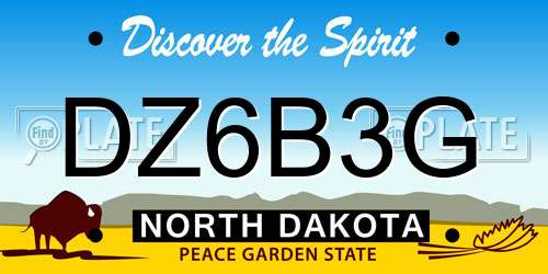 DZ6B3G North Dakota License Plate