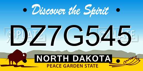 DZ7G545 North Dakota License Plate
