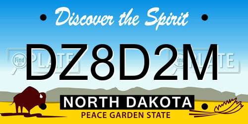 DZ8D2M North Dakota License Plate