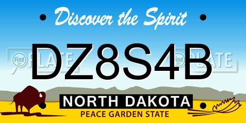 DZ8S4B North Dakota License Plate