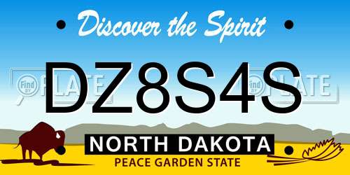 DZ8S4S North Dakota License Plate