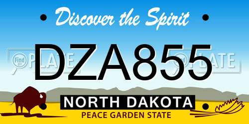 DZA855 North Dakota License Plate