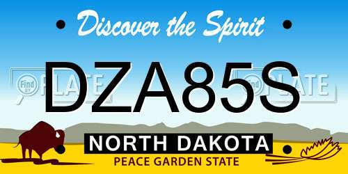 DZA85S North Dakota License Plate