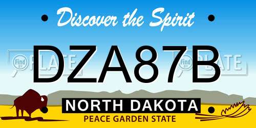 DZA87B North Dakota License Plate
