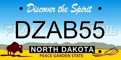 DZAB55 North Dakota License Plate