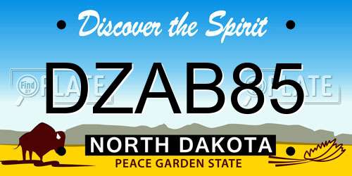 DZAB85 North Dakota License Plate