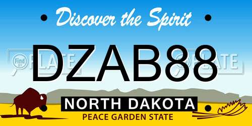 DZAB88 North Dakota License Plate