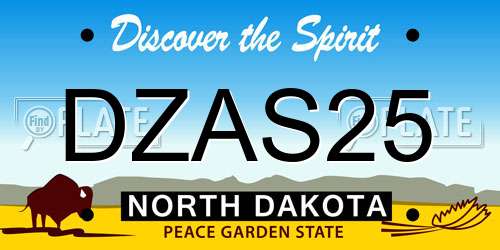 DZAS25 North Dakota License Plate