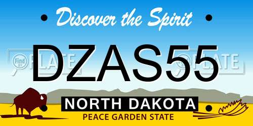 DZAS55 North Dakota License Plate