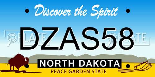 DZAS58 North Dakota License Plate