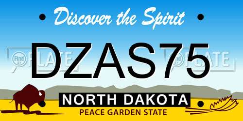 DZAS75 North Dakota License Plate