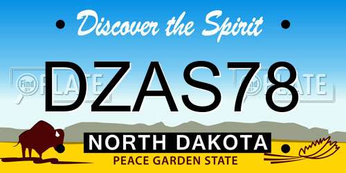 DZAS78 North Dakota License Plate