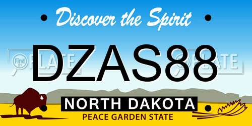 DZAS88 North Dakota License Plate