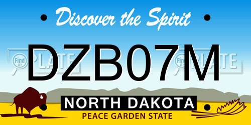 DZB07M North Dakota License Plate