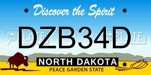 DZB34D North Dakota License Plate