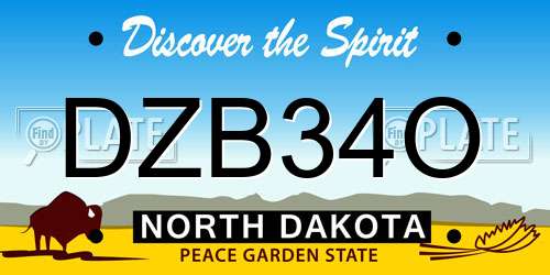 DZB34O North Dakota License Plate