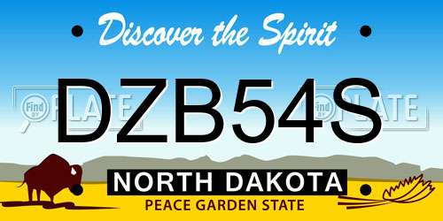DZB54S North Dakota License Plate
