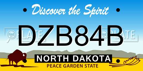 DZB84B North Dakota License Plate