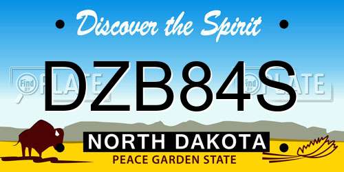 DZB84S North Dakota License Plate