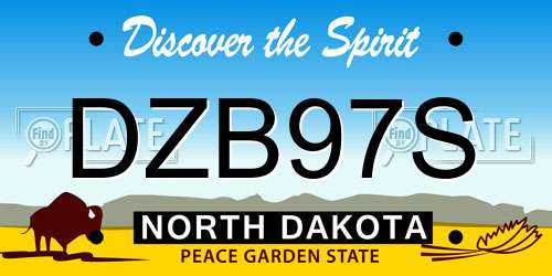 DZB97S North Dakota License Plate