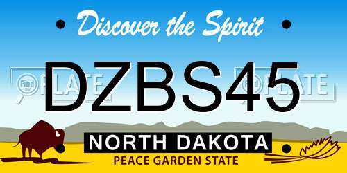 DZBS45 North Dakota License Plate
