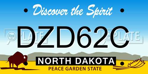 DZD62C North Dakota License Plate