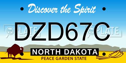 DZD67C North Dakota License Plate