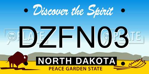 DZFN03 North Dakota License Plate