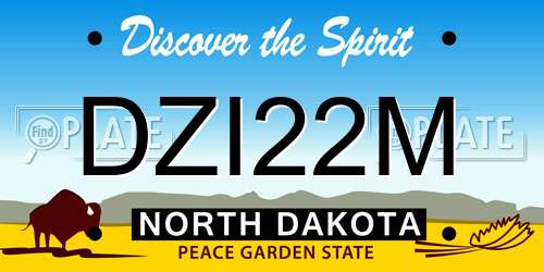 DZI22M North Dakota License Plate