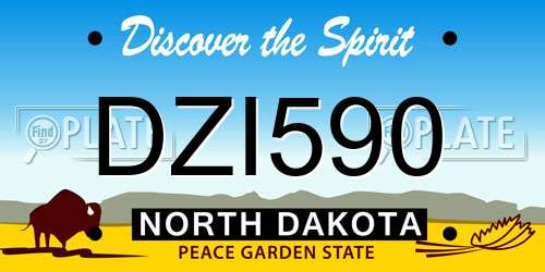 DZI590 North Dakota License Plate
