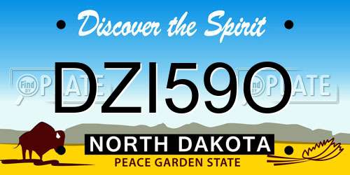 DZI59O North Dakota License Plate
