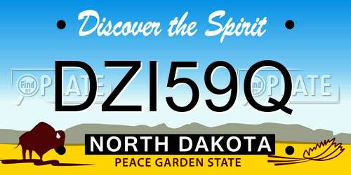 DZI59Q North Dakota License Plate