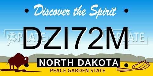 DZI72M North Dakota License Plate