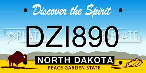 DZI890 North Dakota License Plate