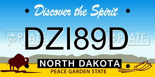 DZI89D North Dakota License Plate