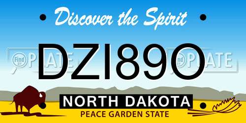 DZI89O North Dakota License Plate